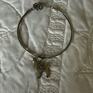 Silver Llama Charm Bangle Bracelet